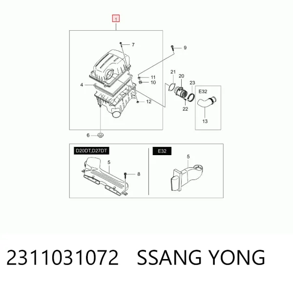 Корпус фільтра SsangYong Kyron 