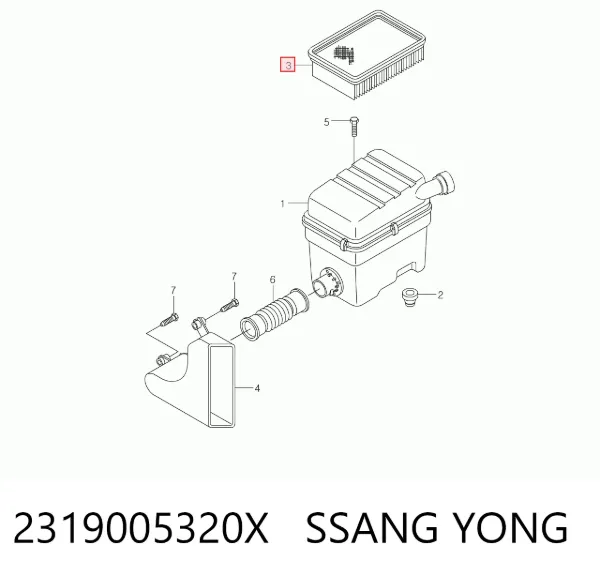Повітряний фільтр 2319005320X Ssang Yong