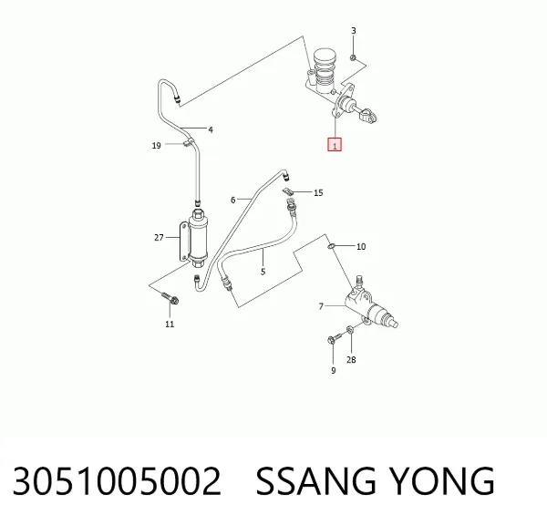 Головний циліндр зчеплення 3051005002 Ssang Yong