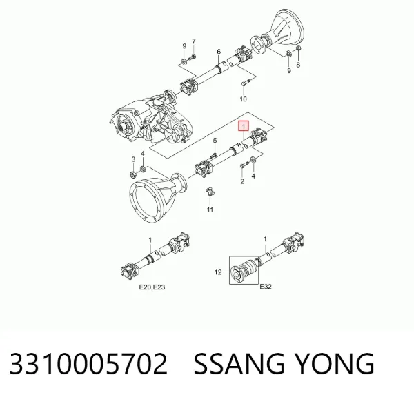 Кардан передній 3310005702 Ssang Yong
