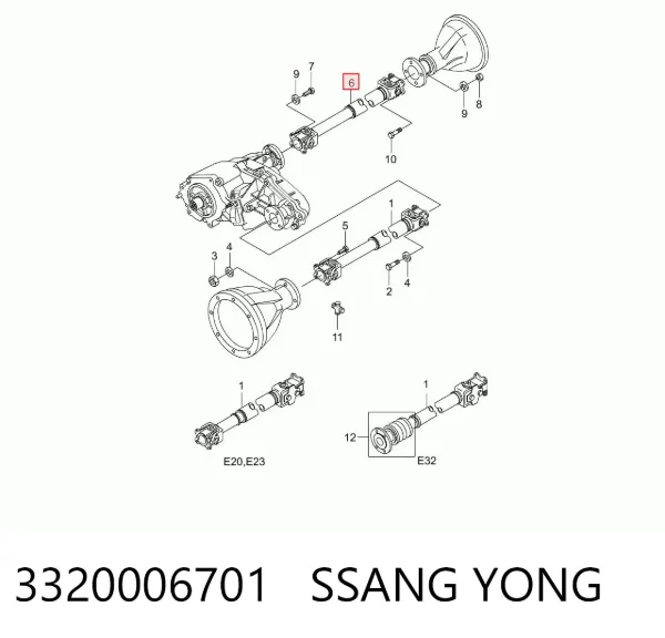 Кардан задній 3320006701 Ssang Yong