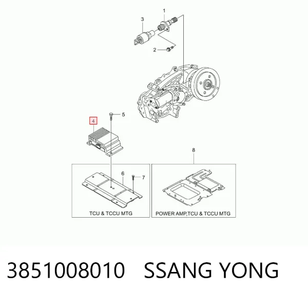 Модуль керування роздавальної коробкою 3851008010 Ssang Yong