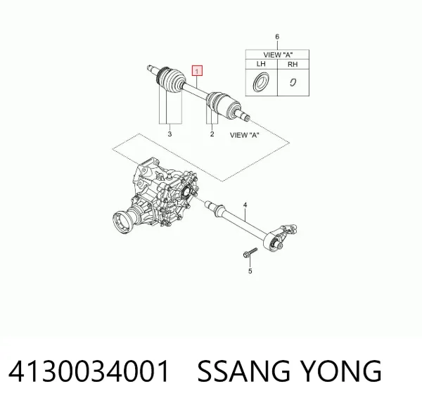 Ліва піввісь 4130034001 Ssang Yong