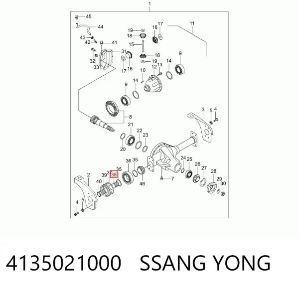 Проміжний вал КПП 4135021000 Ssang Yong