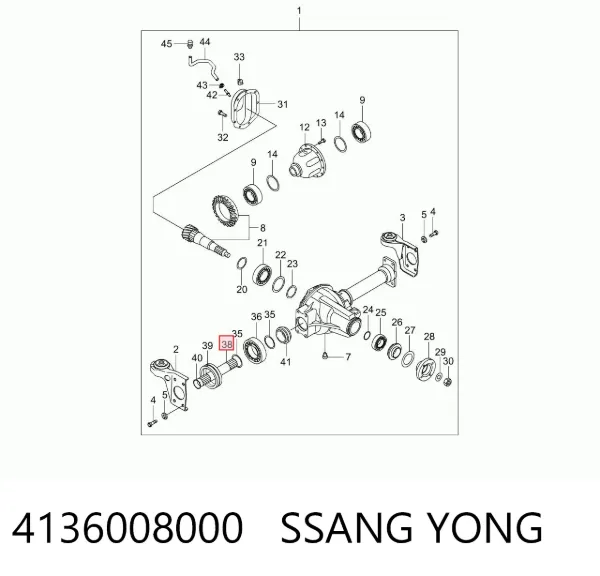 Піввісь права 4136008000 Ssang Yong