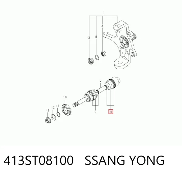 Пильник ШРУСа внутрішній SsangYong Rexton I