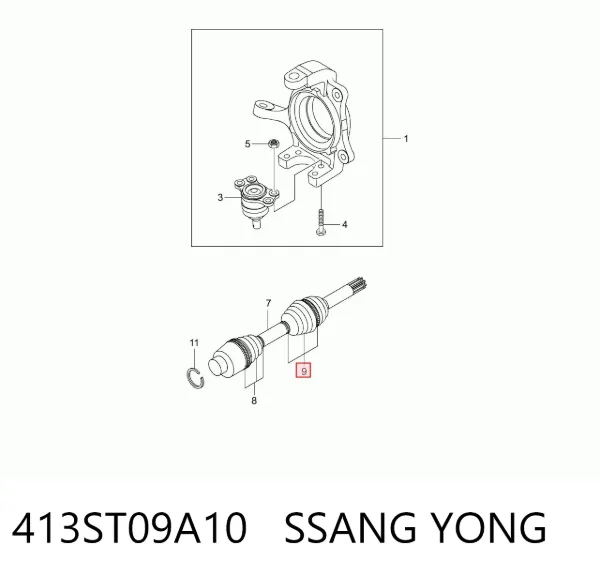Пильник ШРУСа внутрішній 413ST09A10 Ssang Yong