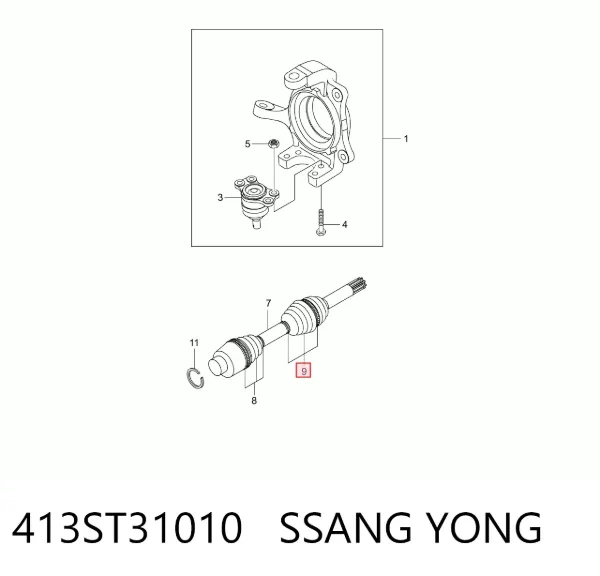 Пильник ШРУСа внутрішній 413ST31010 Ssang Yong