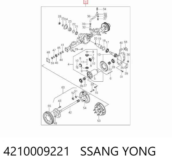 Міст задній в зборі 4210009221 Ssang Yong