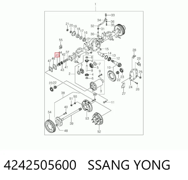 Сальник піввісі заднього моста 4242505600 Ssang Yong