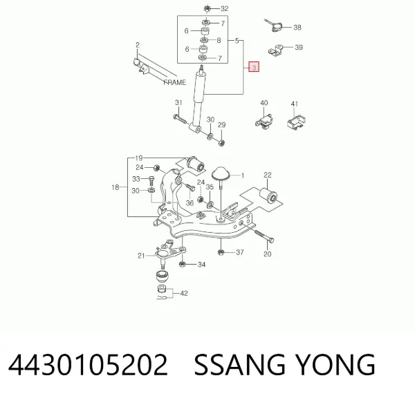 Амортизатор передній 4430105202 Ssang Yong