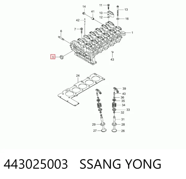 Заглушка блоку циліндрів 443025003 Ssang Yong