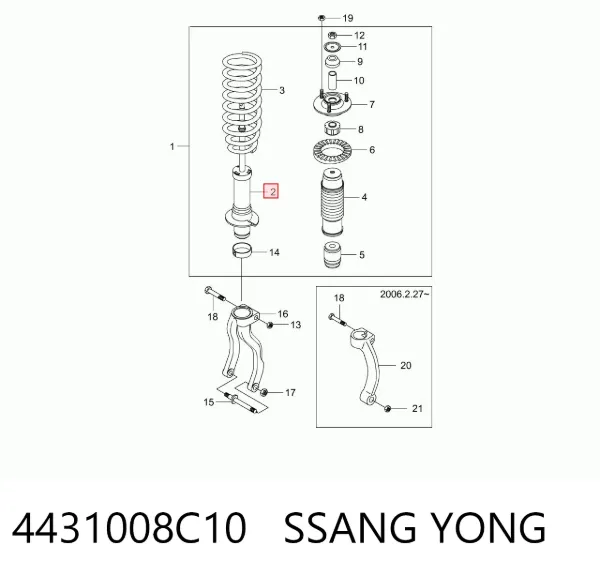 Амортизатор передній 4431008C10 Ssang Yong