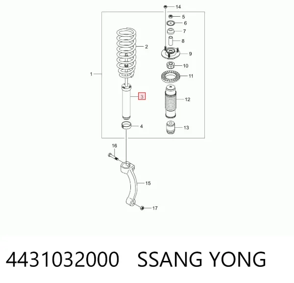 Амортизатор передній 4431032000 Ssang Yong