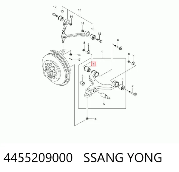 Сайлентблок переднього важеля 4455209000 Ssang Yong
