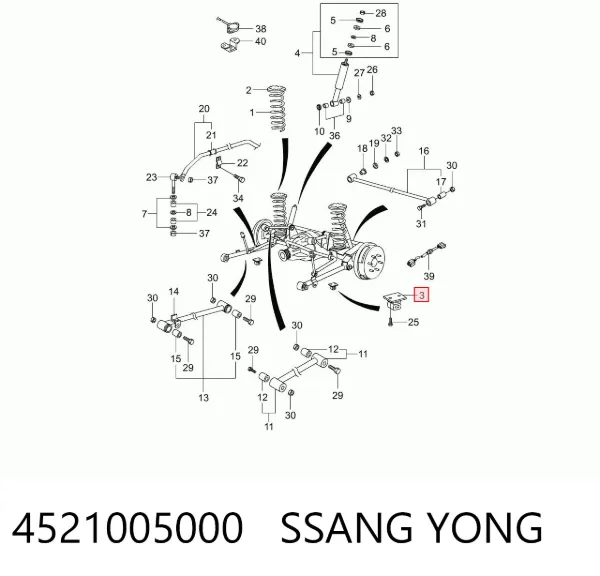 Відбійник заднього амортизатора 4521005000 Ssang Yong