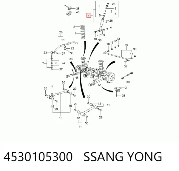 Амортизатор задній 4530105300 Ssang Yong