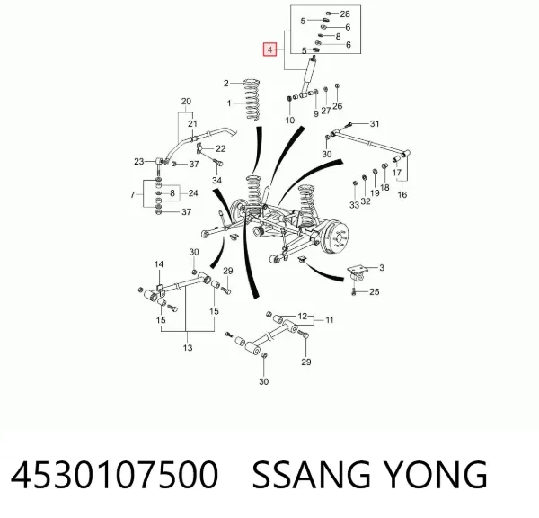 Амортизатор задній 4530107500 Ssang Yong