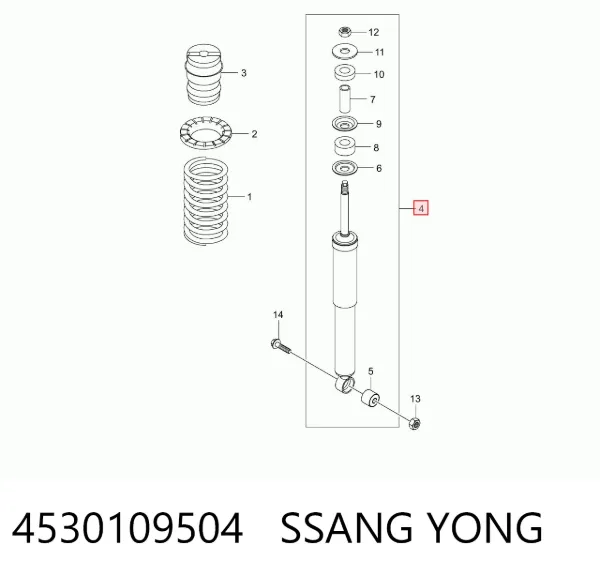 Амортизатор задній 4530109504 Ssang Yong