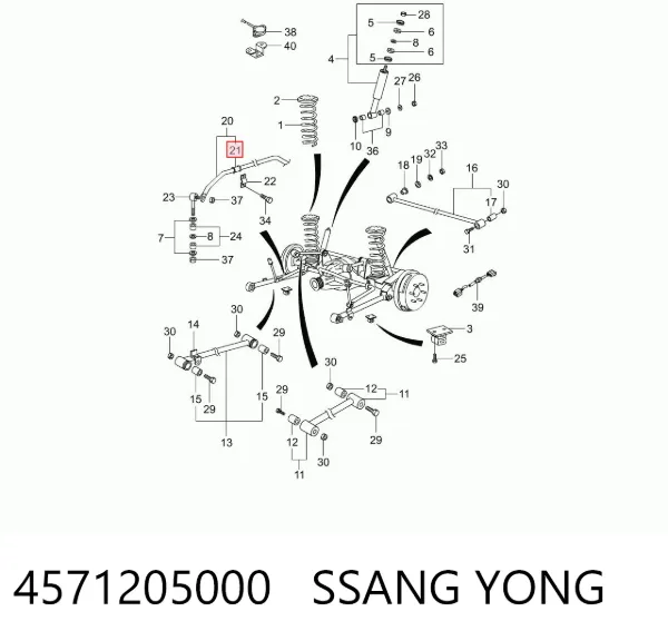 Втулка стабілізатора заднього 4571205000 Ssang Yong