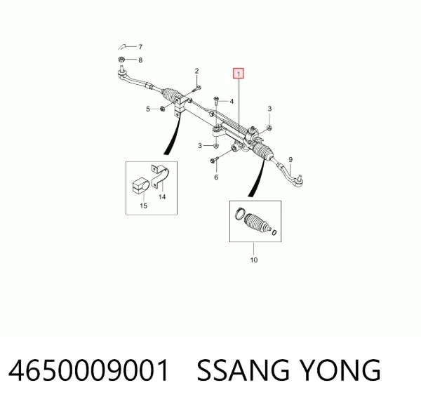 Рульова рейка 4650009001 Ssang Yong