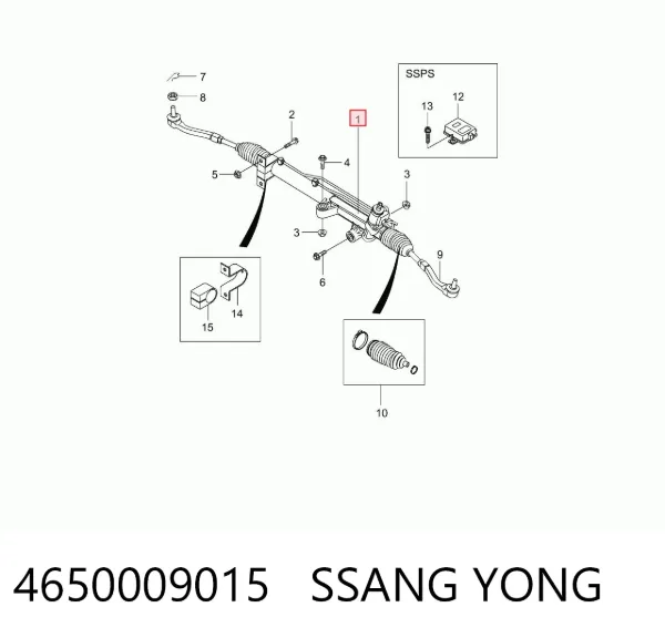 Рульова рейка 4650009015 Ssang Yong