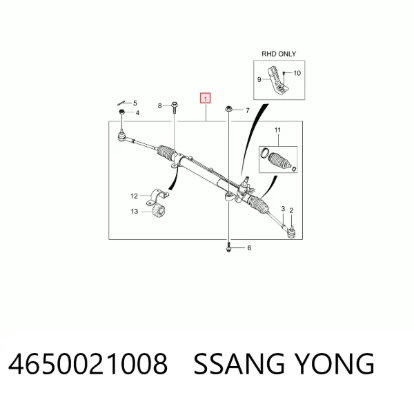 Рульова рейка 4650021008 Ssang Yong