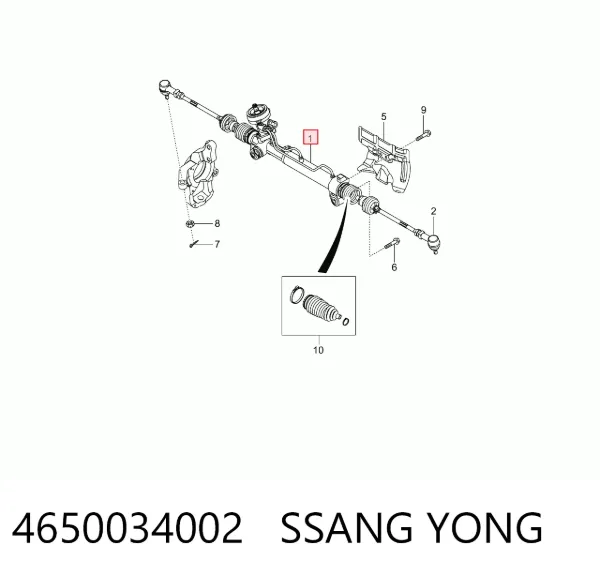 Рульова рейка 4650034002 Ssang Yong