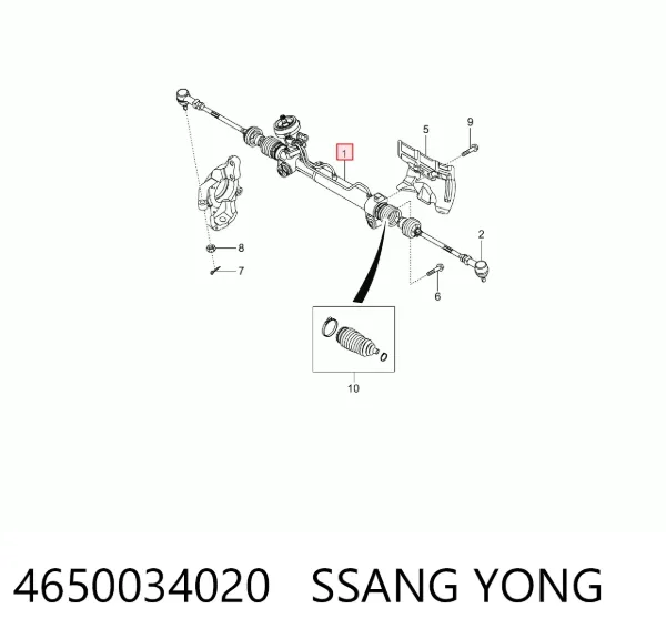 Рульова рейка 4650034020 Ssang Yong
