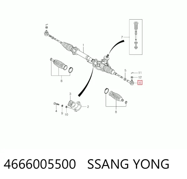 Рульовий наконечник 4666005500 Ssang Yong