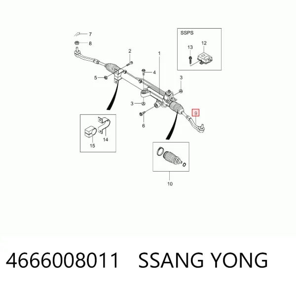 Рульовий наконечник 4666008011 Ssang Yong