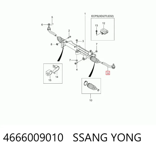 Рульовий наконечник 4666009010 Ssang Yong
