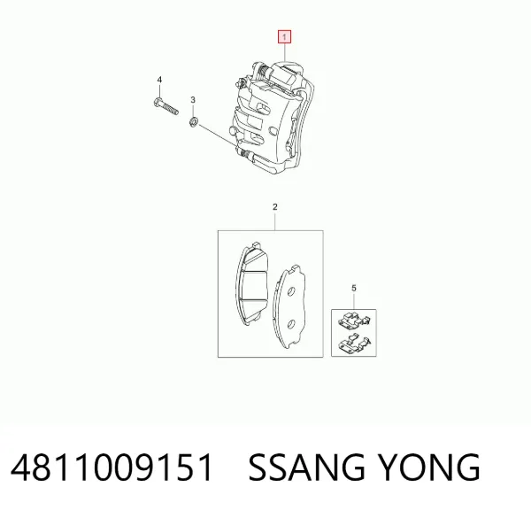Супорт гальмівний передній лівий 4811009151 Ssang Yong