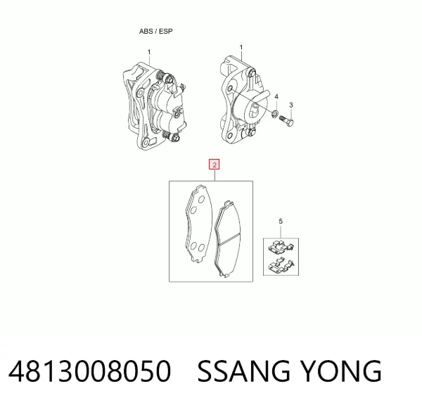 Передні тормозні колодки 4813008050 Ssang Yong