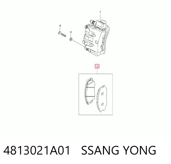 Передні тормозні колодки 4813021A01 Ssang Yong