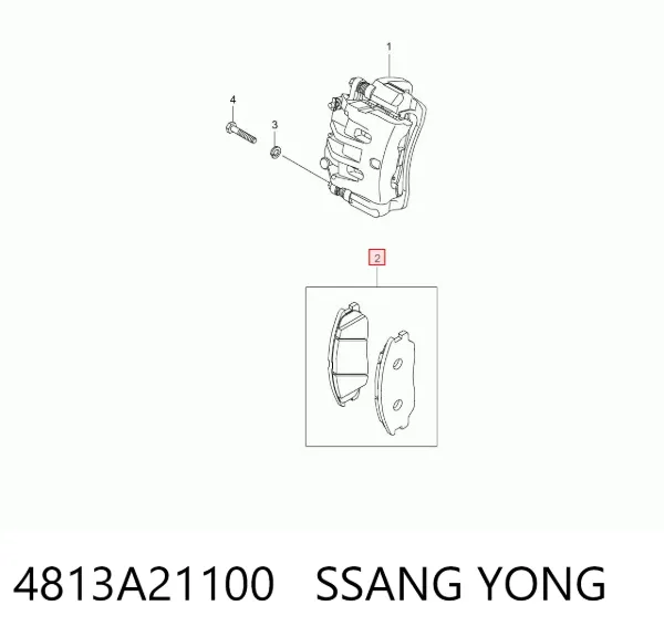 Передні тормозні колодки 4813A21100 Ssang Yong
