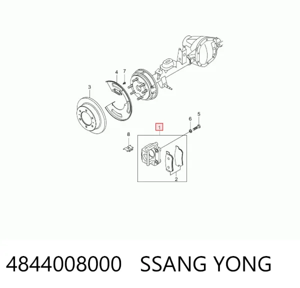 Супорт задній правий 4844008000 Ssang Yong