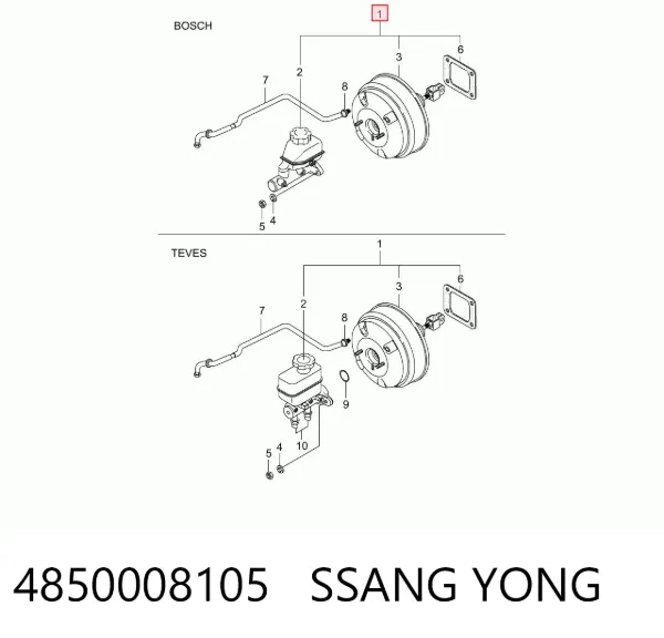Підсилювач гальм 4850008105 Ssang Yong