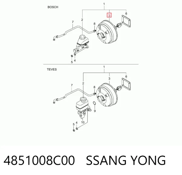 Підсилювач гальм 4851008C00 Ssang Yong