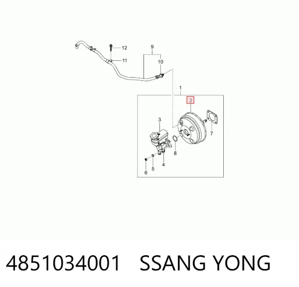 Підсилювач гальм 4851034001 Ssang Yong