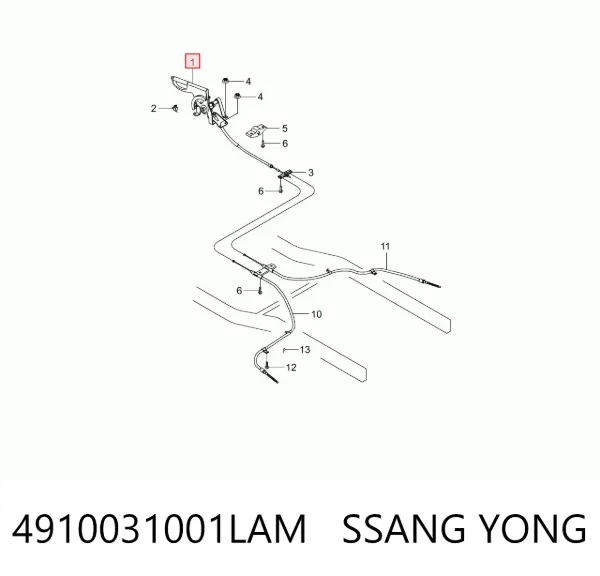 Важіль ручного гальма 4910031001LAM Ssang Yong
