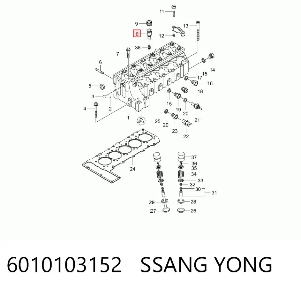 Форкамера (вихрова передкамера) 6010103152 Ssang Yong