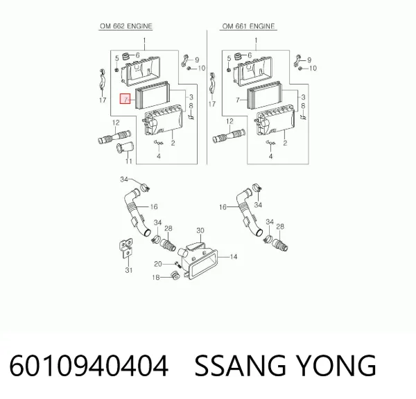 Повітряний фільтр 6010940404 Ssang Yong