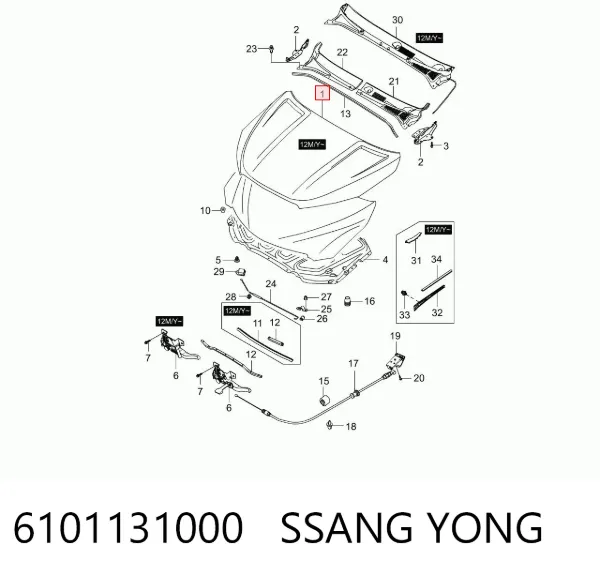 Капот SsangYong Actyon CJ