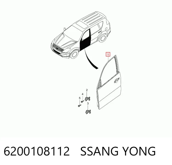 Двері передні ліві 6200108112 Ssang Yong