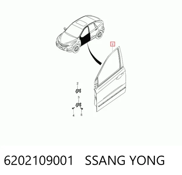 Двері праві передні 6202109001 Ssang Yong