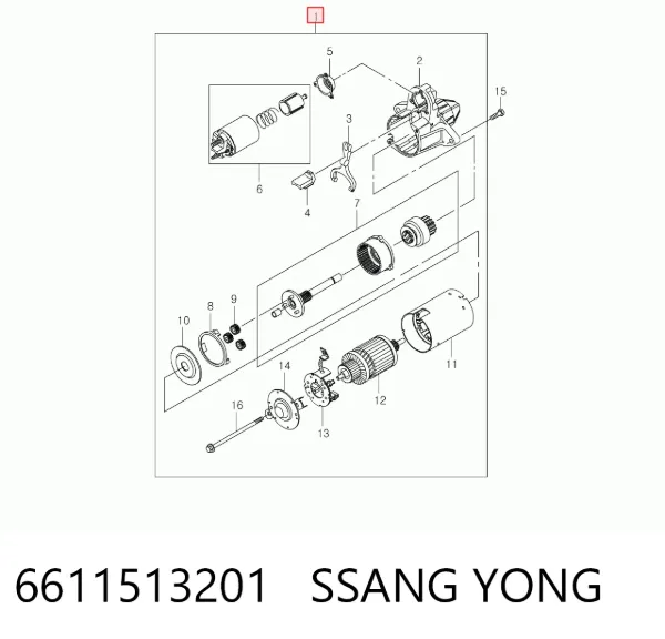 Стартер 6611513201 Ssang Yong