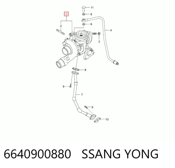 Турбіна 6640900880 Ssang Yong