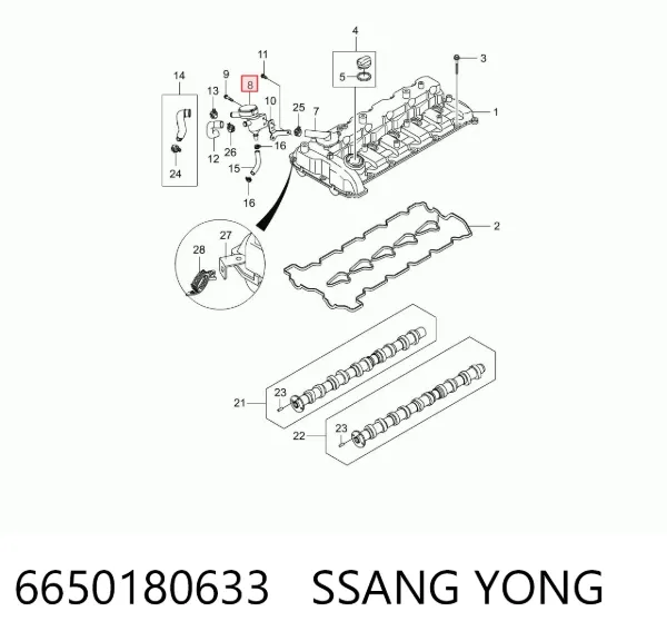 Масловіддільник 6650180633 Ssang Yong