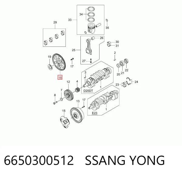 Вінець маховика 6650300512 Ssang Yong